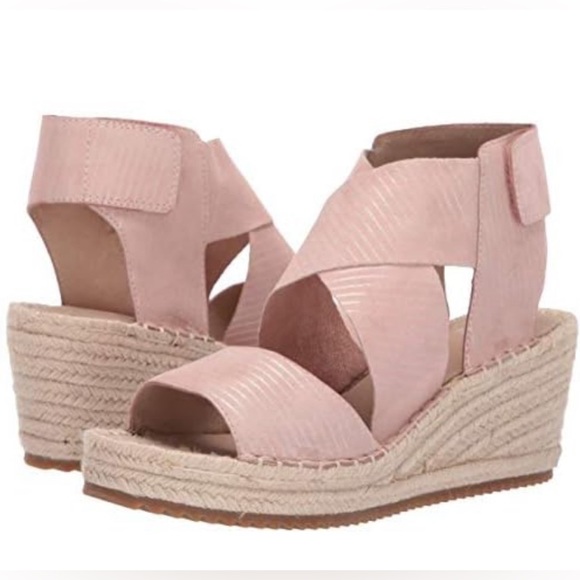 Eileen Fisher Willow Soft Suede Wedge Espadrille in Pink Size 8 - Picture 5 of 16